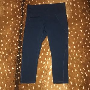 Navy Athleta Cropped Workout Legging